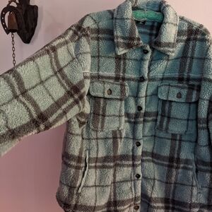 Pacsun Homecoming Button Down Women's Sherpa Shirt Medium/Large